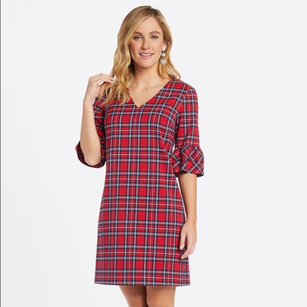 NWT Draper James Ruffle Sleeve Dress (Angie Plaid) - Size 2